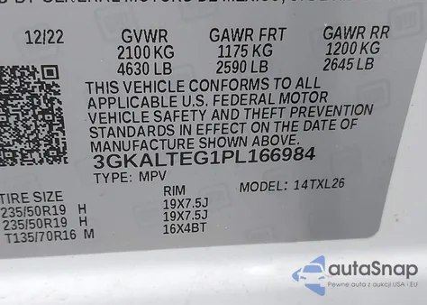 2023 GMC Terrain Awd Sle from USA, damaged, VIN 3GKALTEG1PL166984